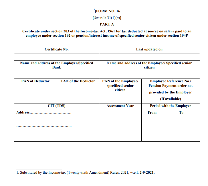 What Is Form 16 Meaning Format Eligibility And Significance Form 16 Vs 16a 3871